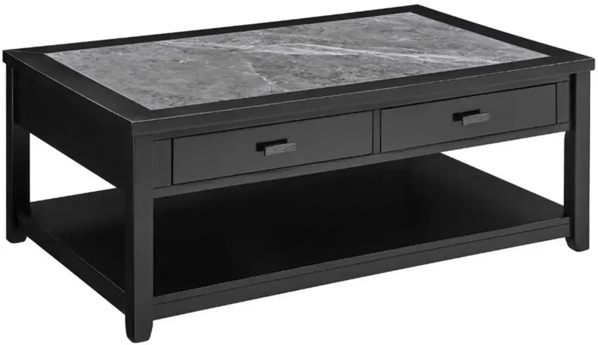 Steve Silver Co. Garvine Midnight Coffee Table with Gray Sintered Stone Top Insert