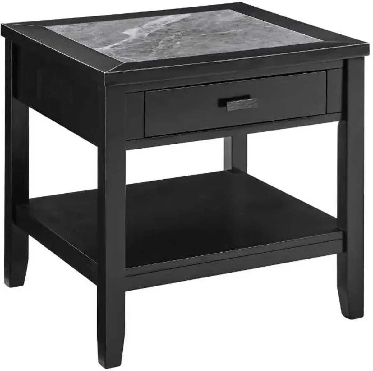 Steve Silver Co. Garvine Midnight End Table with Gray Sintered Stone Top Insert