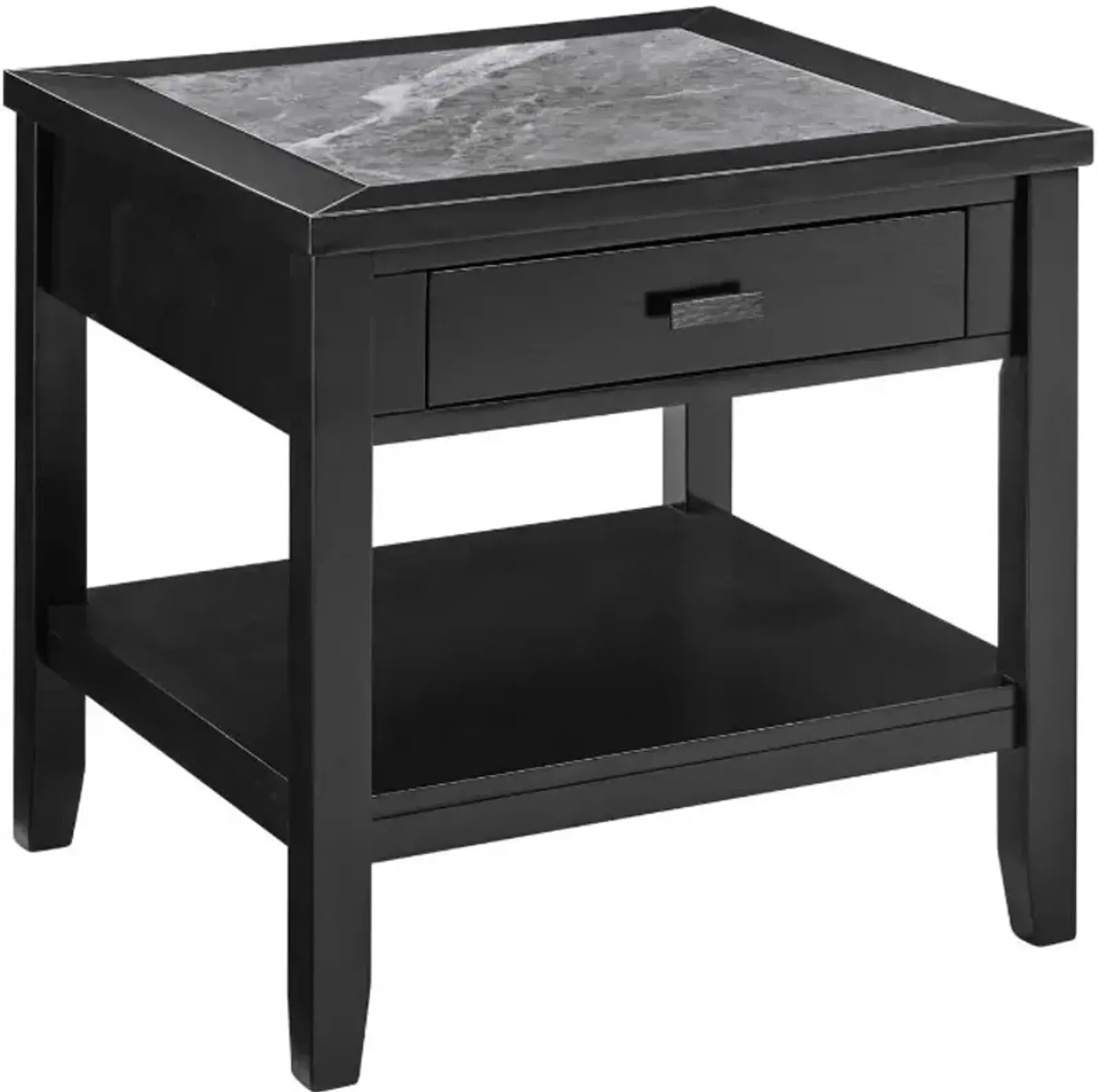 Steve Silver Co. Garvine Gray End Table with Midnight Base