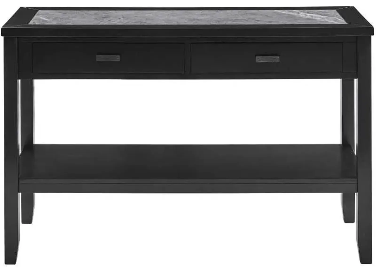 Steve Silver Co. Garvine Midnight Sofa Table with Gray Sintered Stone Top Insert