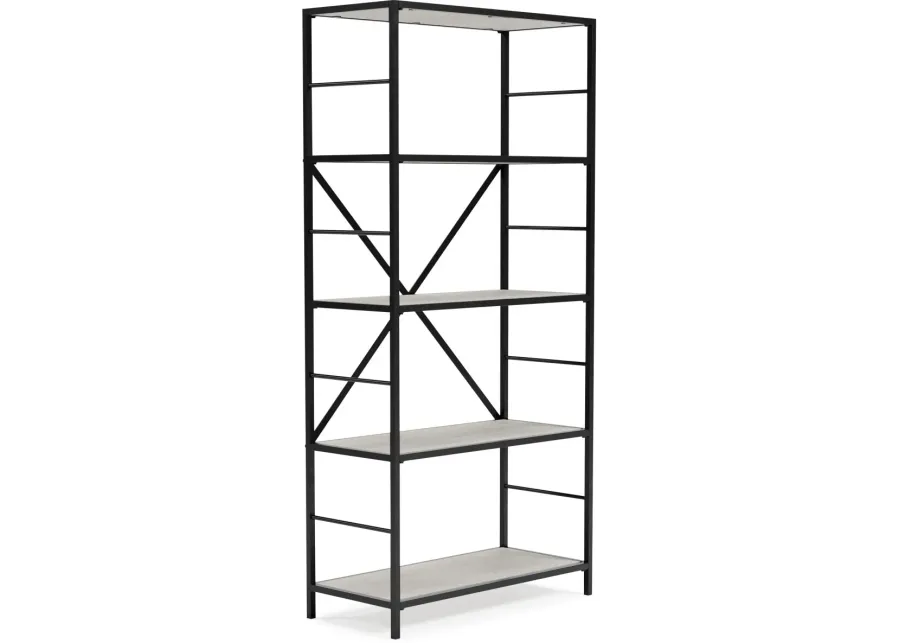 Signature Design by Ashley® Bayflynn White/Black 5 Shelves Bookcase