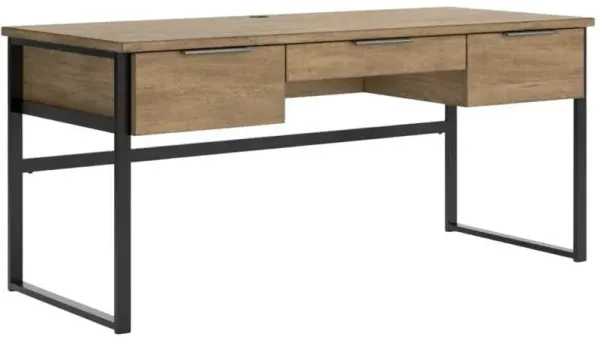 Signature Design by Ashley® Montia Gunmetal/Light Brown Home Office Desk