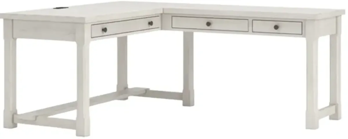Signature Design by Ashley® Robbinsdale Antique White L-Shape Office Desk