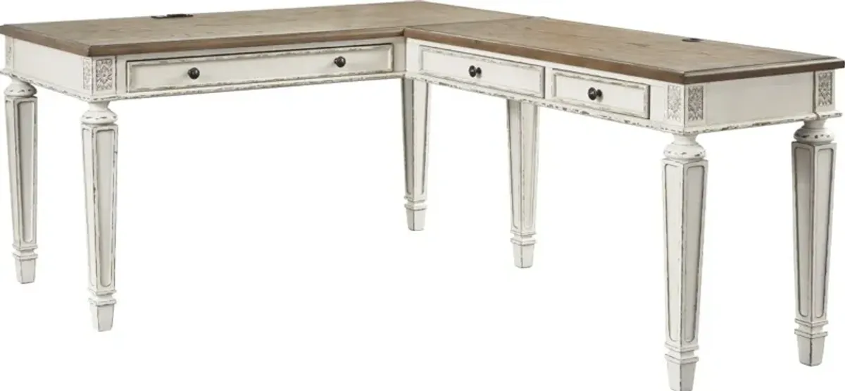 Signature Design by Ashley® Realyn 2-Piece Brown/White Office Desk