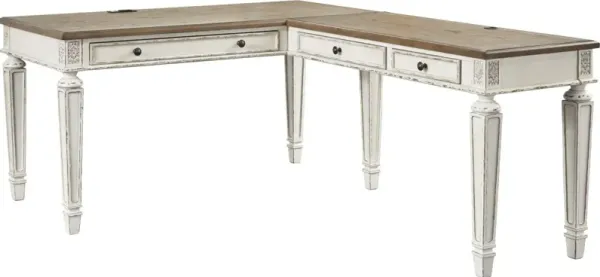 Signature Design by Ashley® Realyn 2-Piece Brown/White Office Desk