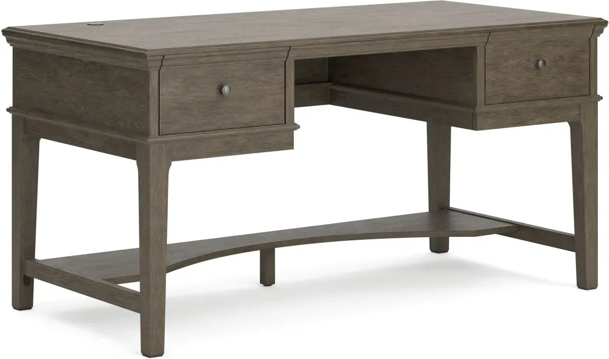 Signature Design by Ashley® Janismore Weathered Gray Office Storage Leg Desk