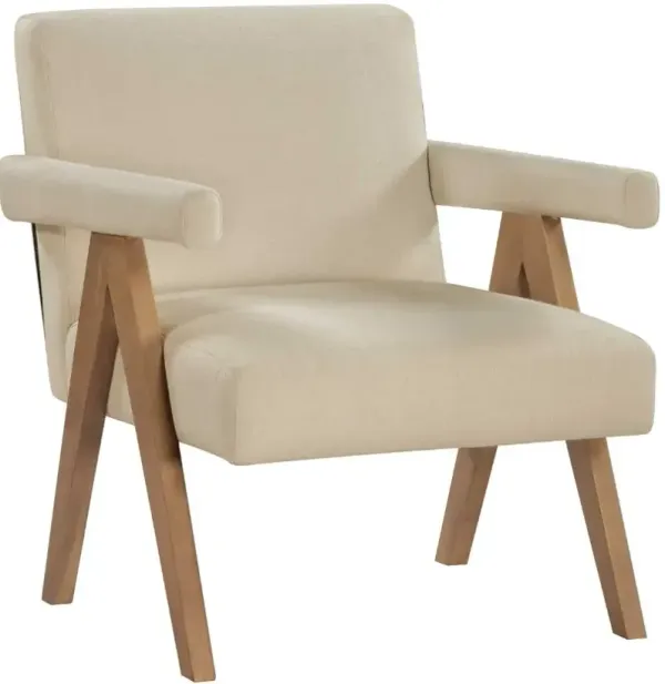 Steve Silver Co. Helen Cream/Light Chestnut Accent Chair