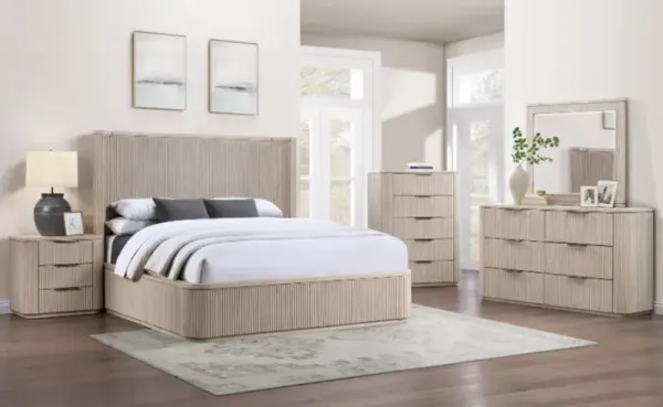 Steve Silver Co. Henry 4-Piece Tan Queen Panel Bedroom Set