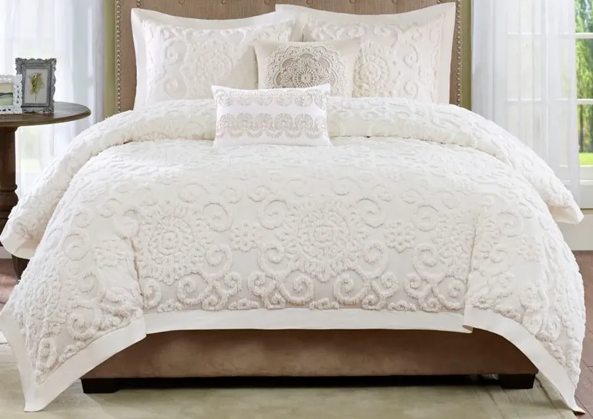 Olliix by Harbor House Suzanna Ivory Full/Queen Cotton Comforter Mini Set