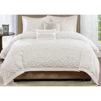 Olliix by Harbor House Suzanna Ivory King Suzanna Cotton Comforter Mini Set