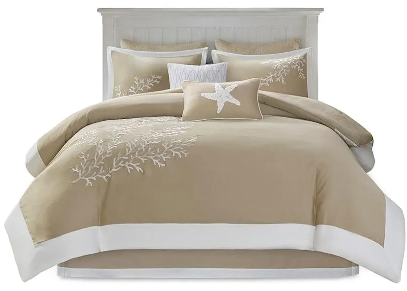 Olliix by Harbor House Coastline 6 Piece Khaki Queen Comforter Set