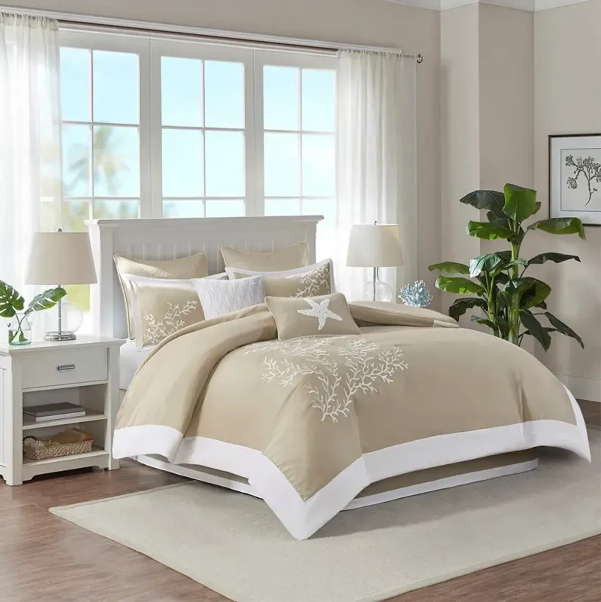 Olliix by Harbor House Coastline 6 Piece Khaki California King Comforter Set