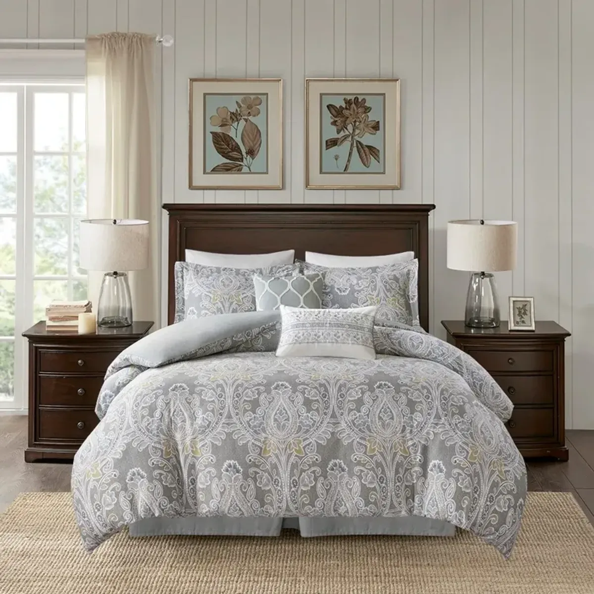 Olliix by Harbor House 6 Piece Grey Queen Hallie Cotton Comforter Set
