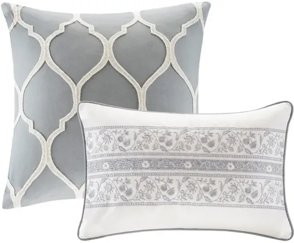 Olliix by Harbor House 6 Piece Grey Queen Hallie Cotton Comforter Set