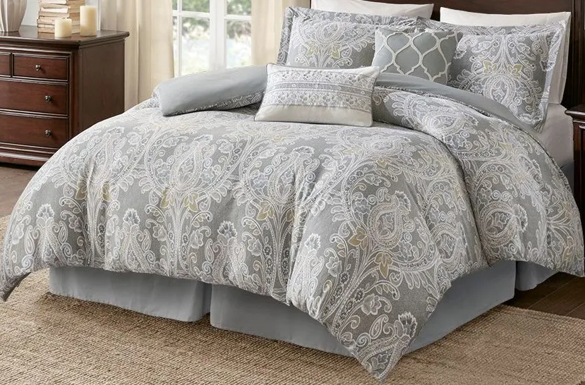 Olliix by Harbor House 6 Piece Grey Queen Hallie Cotton Comforter Set