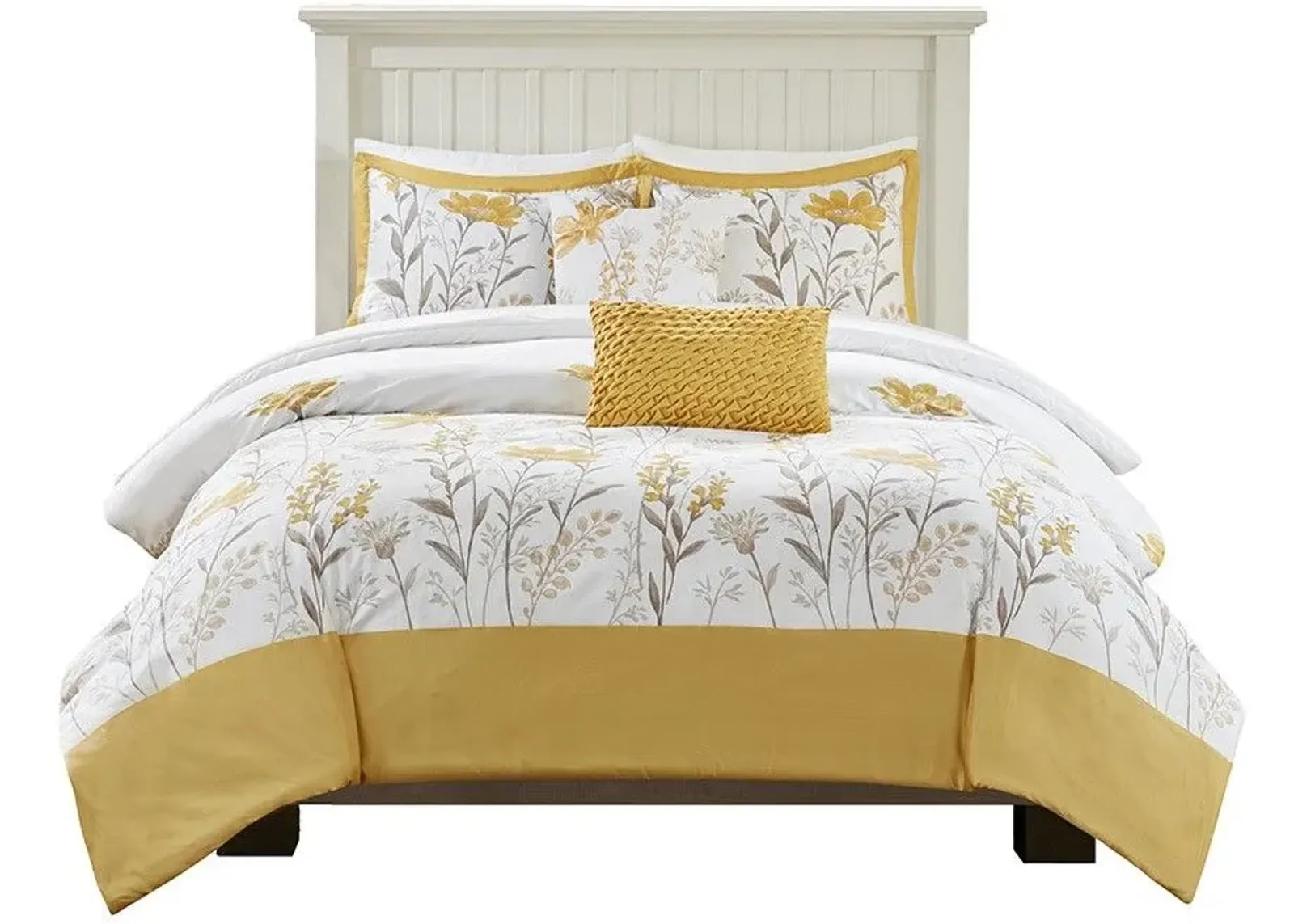 Olliix by Harbor House 5 Piece Yellow Full/Queen Meadow Cotton Comforter Set