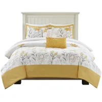 Olliix by Harbor House 5 Piece Yellow King/California King Meadow Cotton Comforter Set