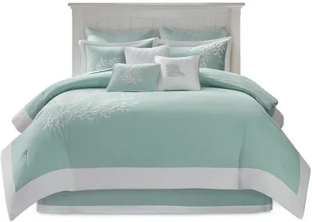 Olliix by Harbor House Coastline Aqua Full Comforter Set