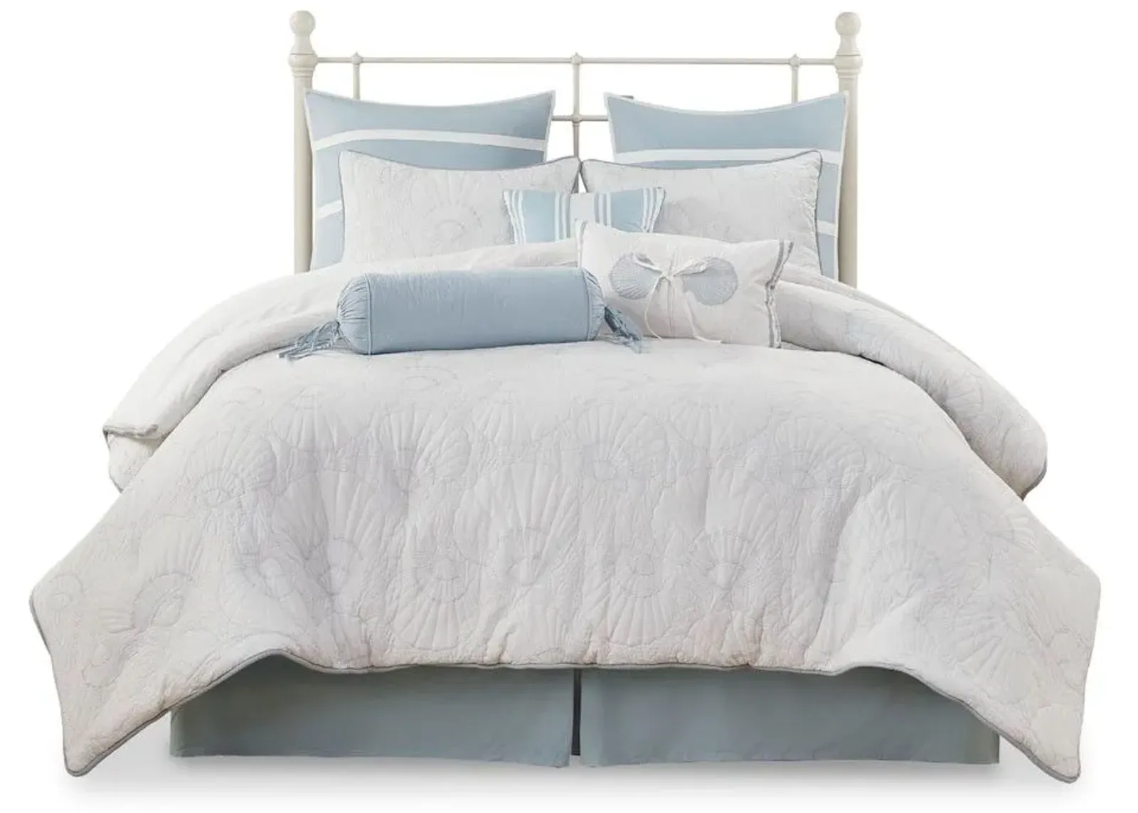 Olliix by Harbor House White Queen Crystal Beach Comforter Set