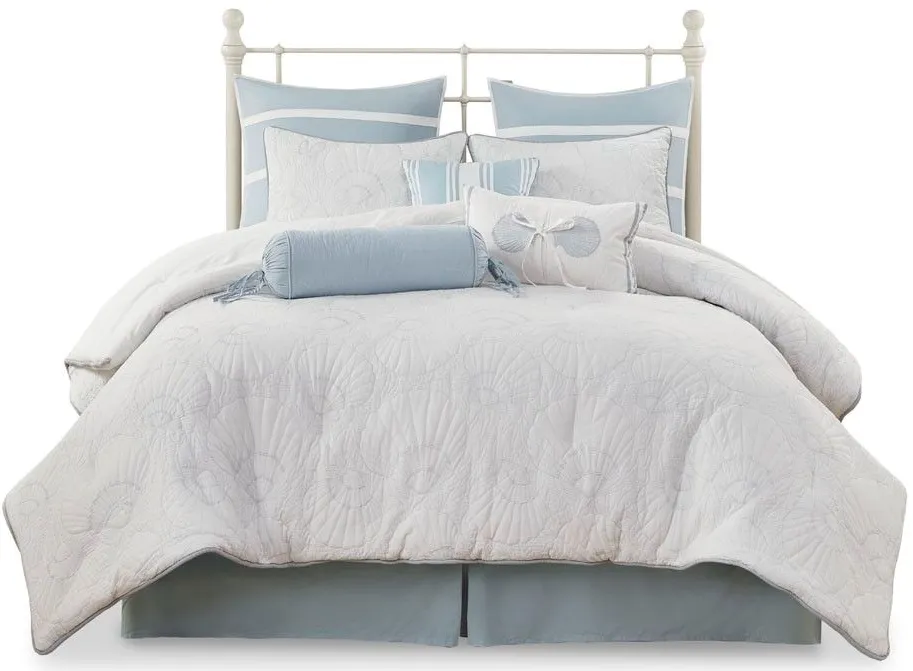 Olliix by Harbor House White Queen Crystal Beach Comforter Set