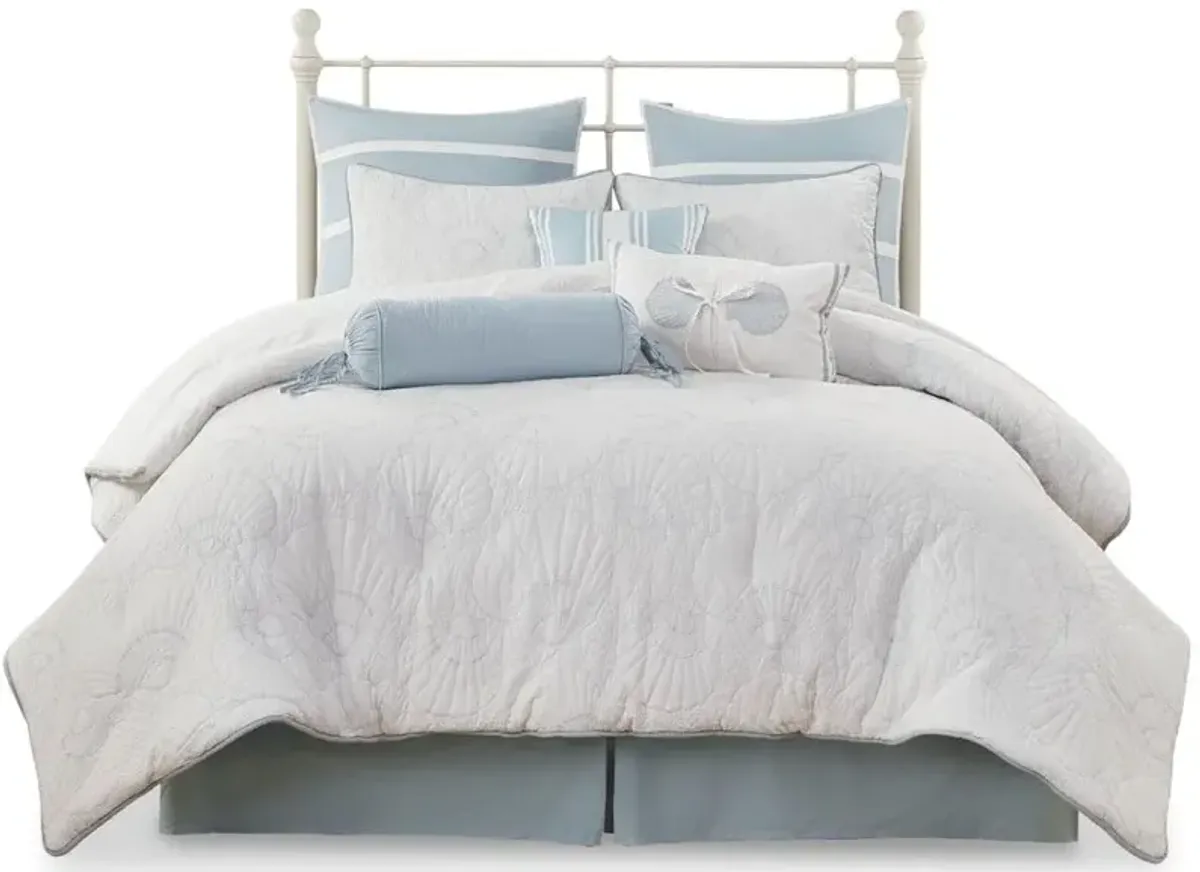 Olliix by Harbor House White King Crystal Beach Comforter Set