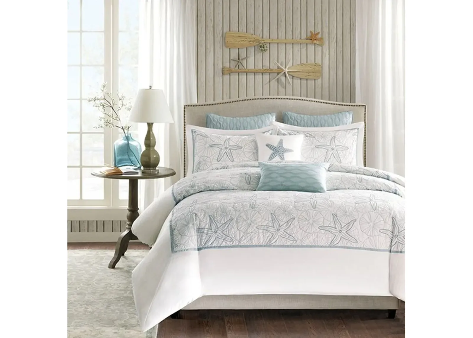 Olliix by Harbor House White Full/Queen Maya Bay Duvet Cover Mini Set