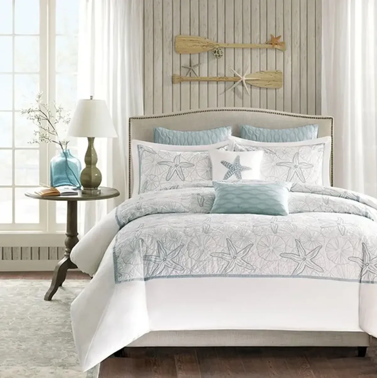 Olliix by Harbor House White Full/Queen Maya Bay Duvet Cover Mini Set