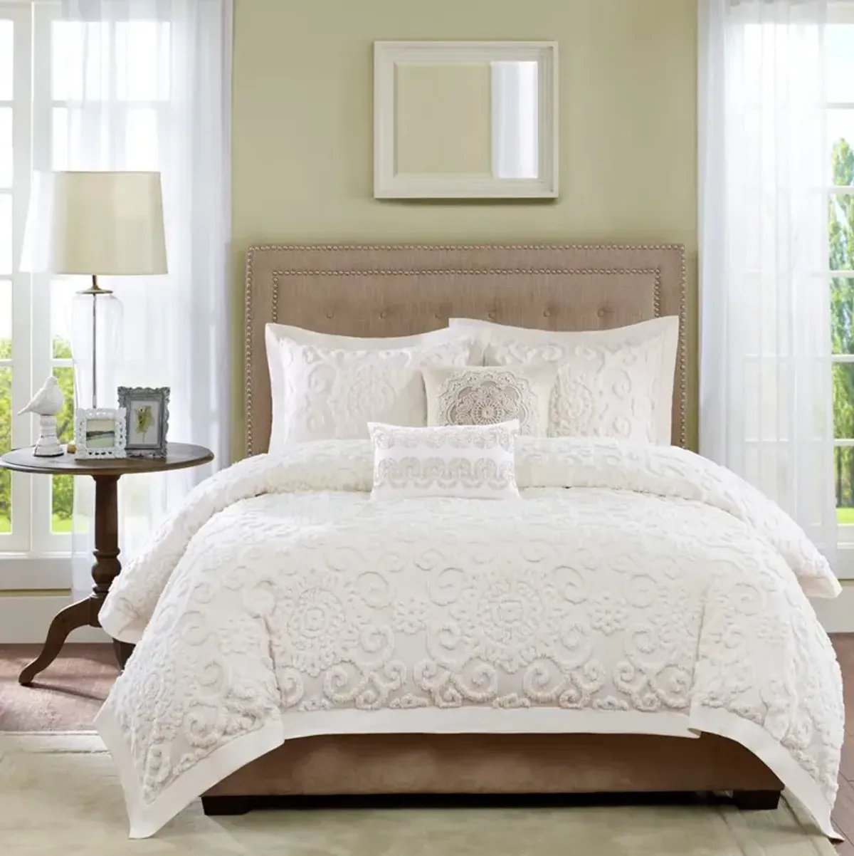 Olliix by Harbor House Suzanna Ivory Full/Queen Cotton Duvet Mini Set