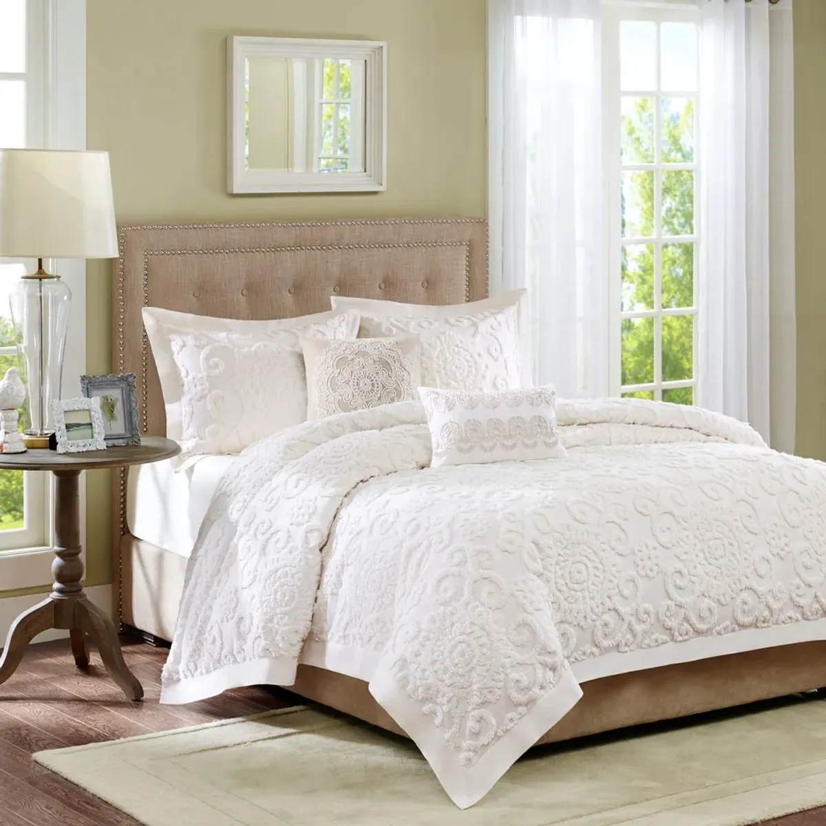 Olliix by Harbor House Suzanna Ivory Full/Queen Cotton Duvet Mini Set