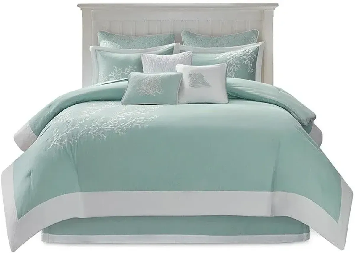 Olliix by Harbor House Aqua Full/Queen Coastline Duvet Cover Mini Set