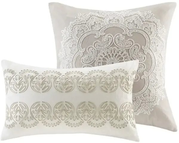 Olliix by Harbor House Taupe Full/Queen Suzanna Cotton Duvet Mini Set