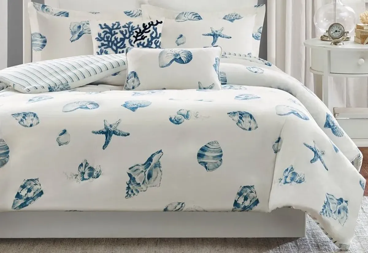 Olliix by Harbor House Beach House 2 Piece Blue Twin Duvet Cover Set