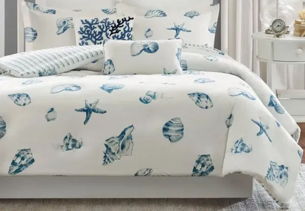 Olliix by Harbor House Beach House 2 Piece Blue Twin Duvet Cover Set