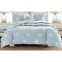 Olliix by Harbor House 4 Piece Dusty Blue Full/Queen Seaside Coverlet Set