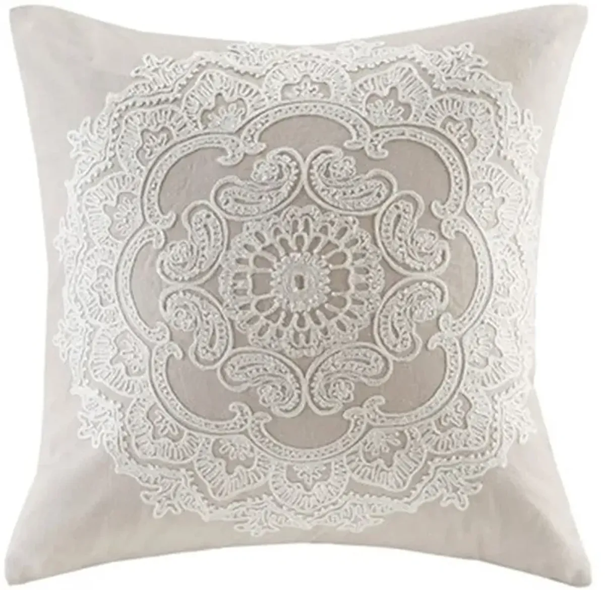 Olliix by Harbor House Taupe Suzanna Square Pillow