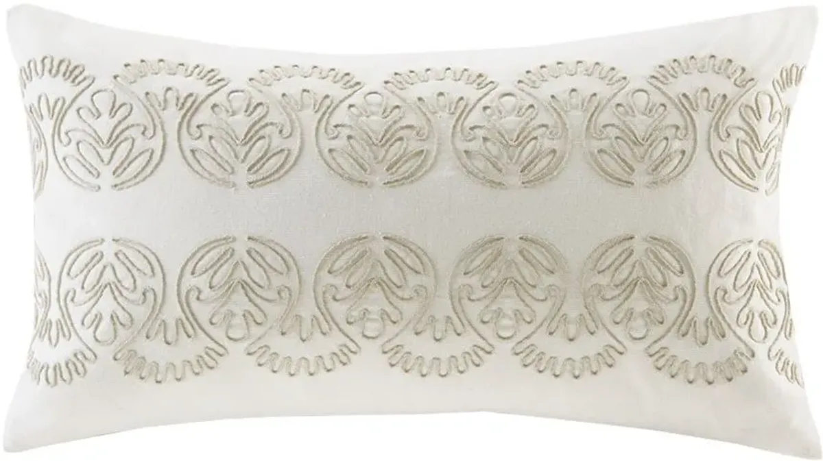 Olliix by Harbor House White Suzanna Oblong Pillow