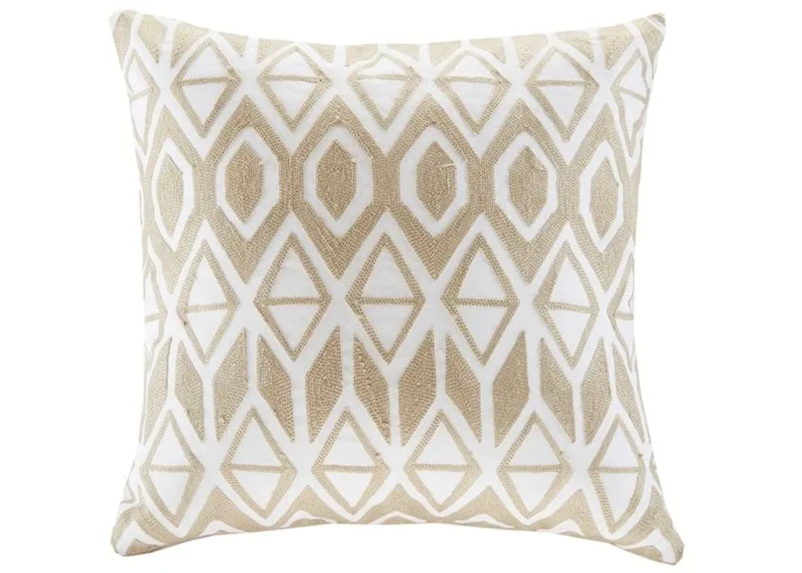 Olliix by Harbor House Taupe Anslee Embroidered Cotton Square Decorative Pillow