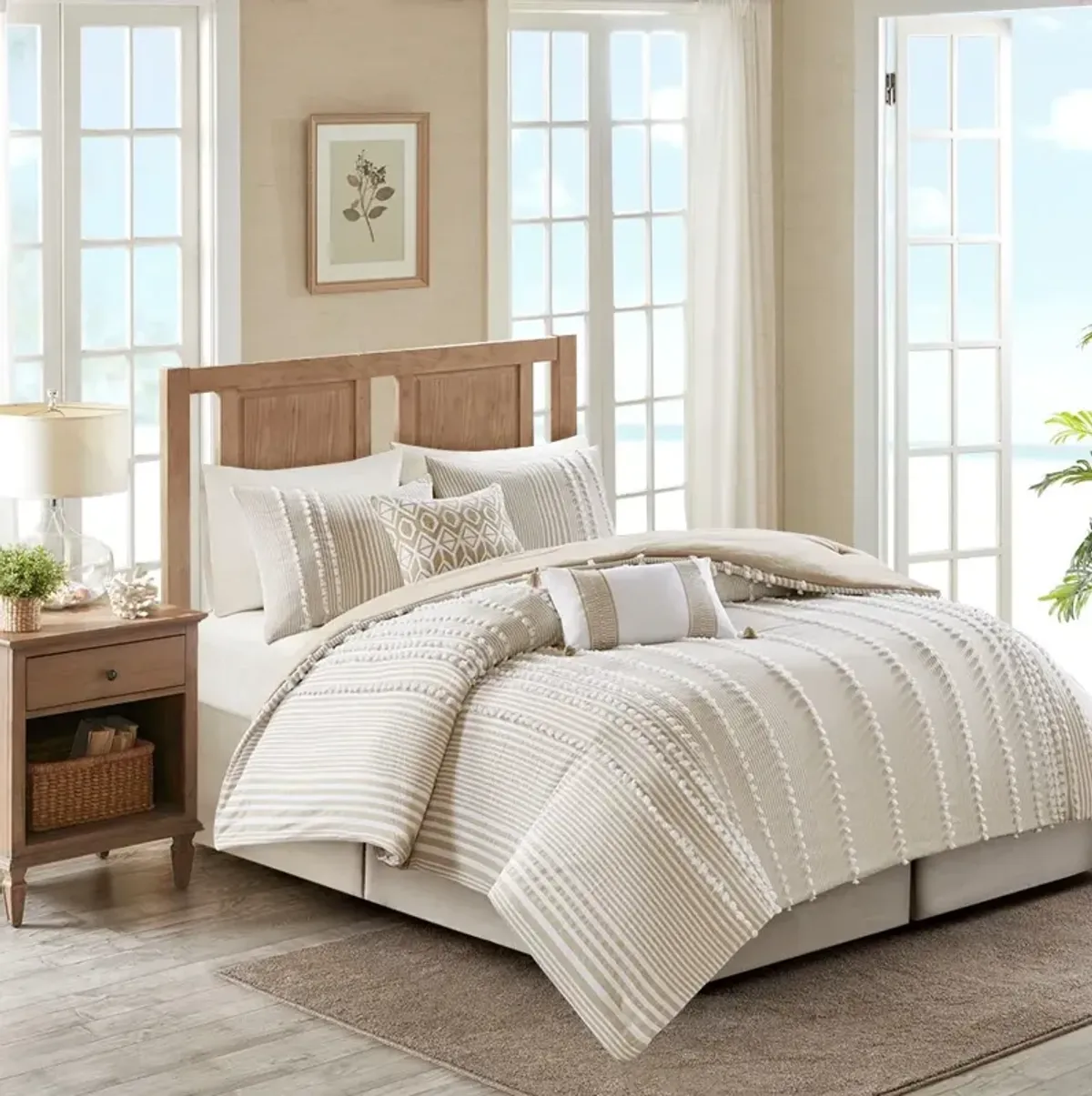 Olliix by Harbor House Taupe Anslee Embroidered Cotton Oblong Decorative Pillow