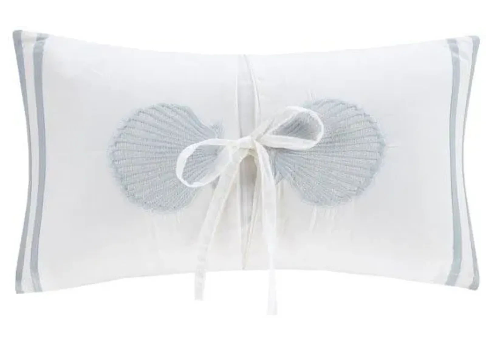 Olliix by Harbor House White Crystal Beach Embroidered Oblong Pillow