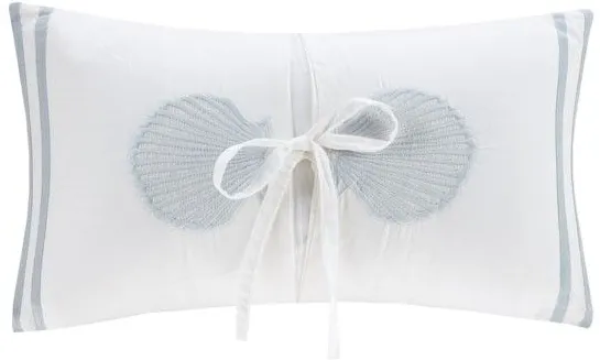 Olliix by Harbor House White Crystal Beach Embroidered Oblong Pillow