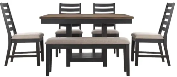 Steve Silver Co. Harington 5-Piece Black/Oatmeal Dining Set