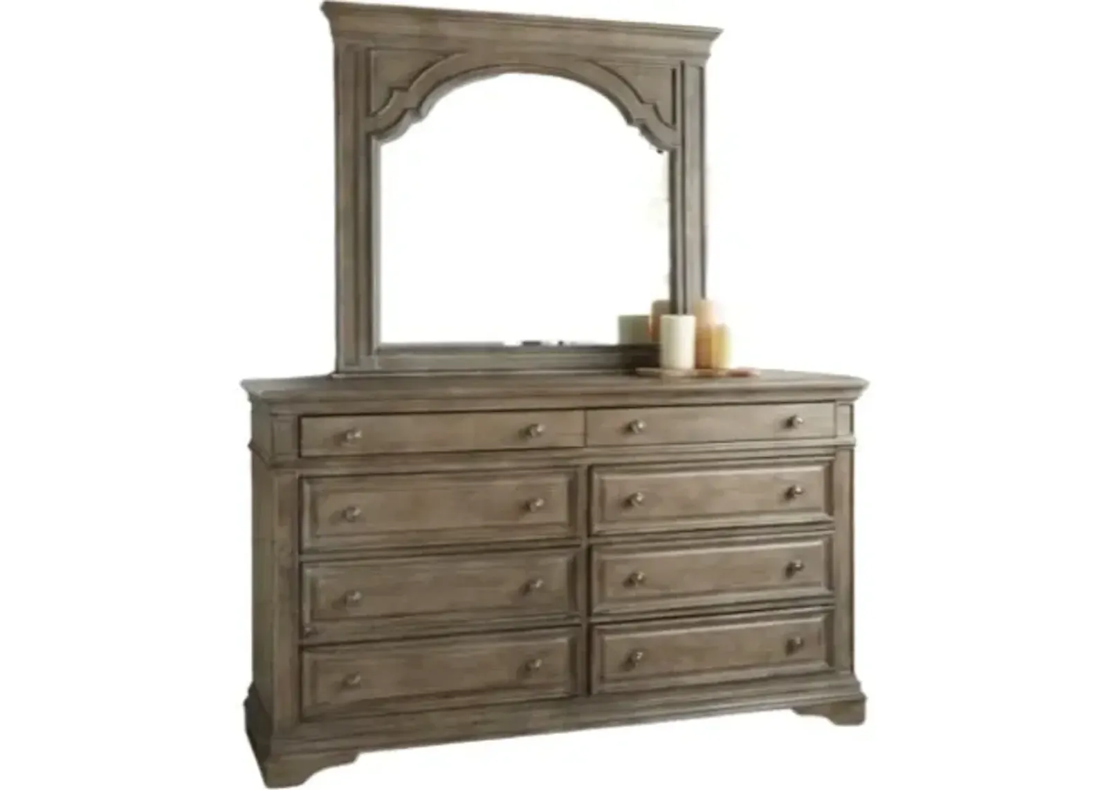 Steve Silver Co. Highland Park Waxed Driftwood Dresser Mirror Set