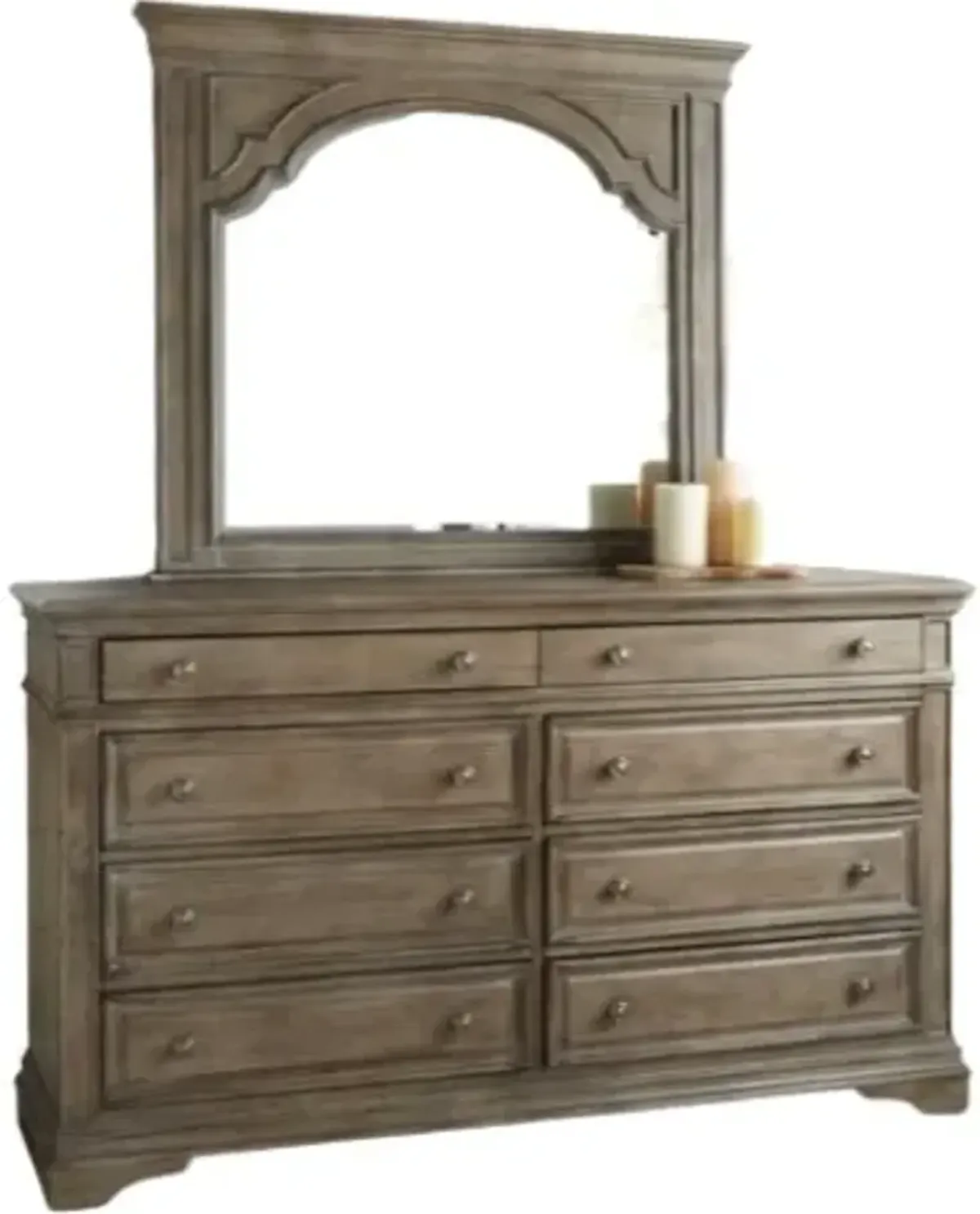 Steve Silver Co. Highland Park Waxed Driftwood Dresser Mirror Set