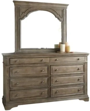 Steve Silver Co. Highland Park Waxed Driftwood Dresser Mirror Set