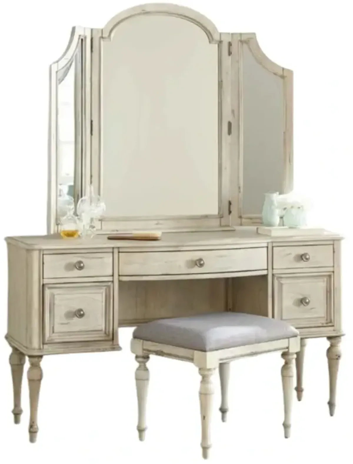 Steve Silver Co. Highland Park 3-Piece Cathedral White Vanity Set