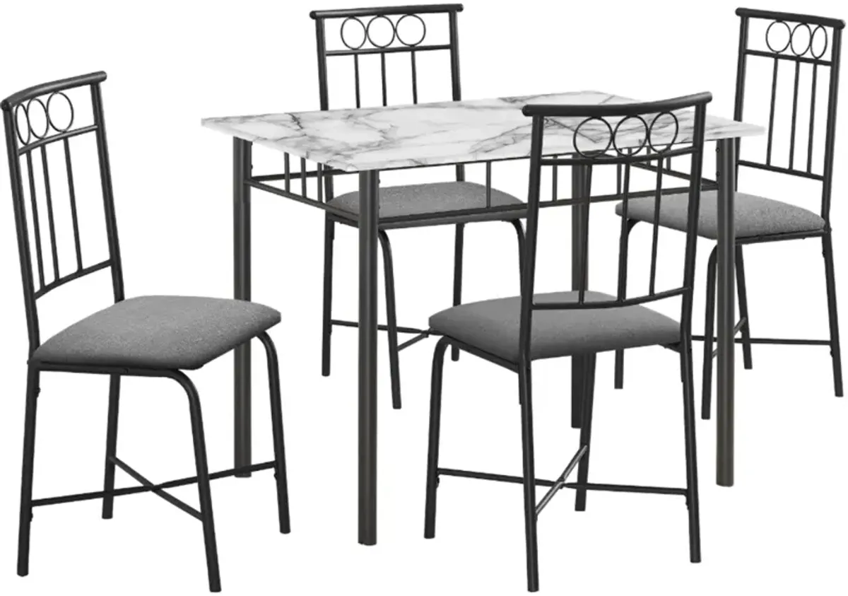 Monarch Specialties Inc. 5-Piece Black/White Dining Set