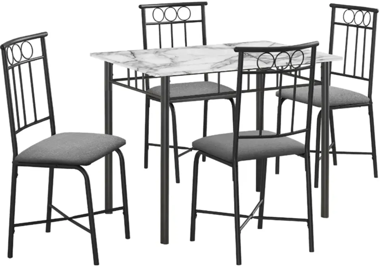 Monarch Specialties Inc. 5-Piece Black/White Dining Set