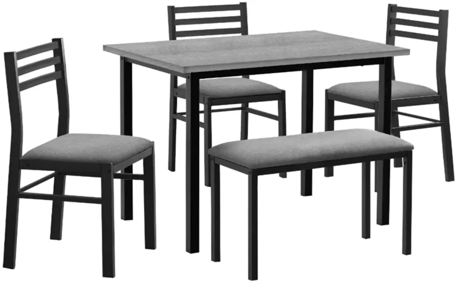 Monarch Specialties Inc. 5-Piece Grey Dining Set