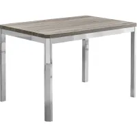 Dining Table, 48" Rectangular, Small, Kitchen, Dining Room, Metal, Laminate, Brown, Chrome, Contemporary, Modern