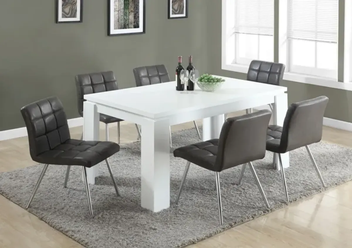 Dining Table, 60" Rectangular, Kitchen, Dining Room, Laminate, White, Contemporary, Modern